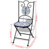 vidaXL Ensemble de bistro 3 pcs Carreaux c&eacute;ramiques Bleu et blanc