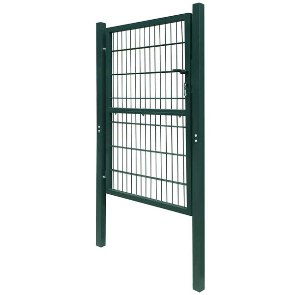 vidaXL Portail de cl&ocirc;ture en acier 100x200 cm vert
