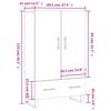 vidaXL Buffet haut gris b&eacute;ton 69,5x31x115 cm bois d'ing&eacute;nierie