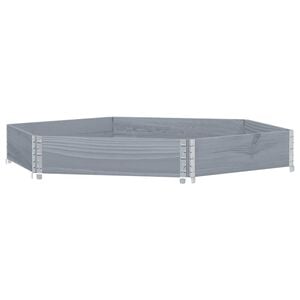 vidaXL Lit sur&eacute;lev&eacute; hexagonale gris 160x160 cm bois de pin massif