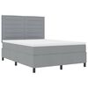 vidaXL Lit &agrave; ressorts avec matelas Gris clair 160 x 200 cm tissu