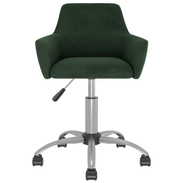 vidaXL Chaises pivotantes &agrave; manger lot de 2 Vert fonc&eacute; Velours