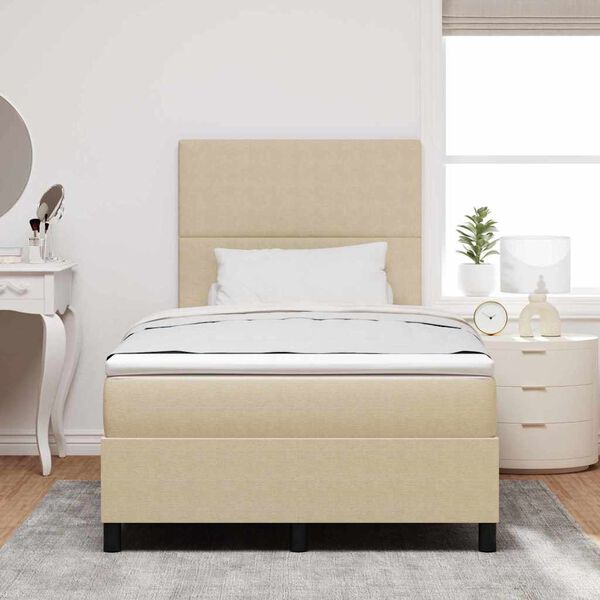 vidaXL Lit &agrave; ressort LED Gris clair et blanc 120 x 190 cm