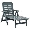 vidaXL Chaise longue pliable Plastique Vert
