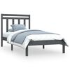 vidaXL Cadre de lit Gris Bois massif 90x190 cm Simple