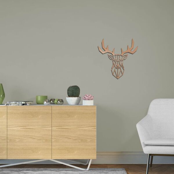 Homemania D&eacute;coration murale Cerf 51x51 cm Acier Cuivre