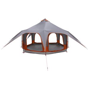 vidaXL Tente familiale 5 personne Gris et orange
