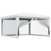vidaXL Tente de r&eacute;ception avec 4 parois lat&eacute;rales en maille 4x4m Blanc