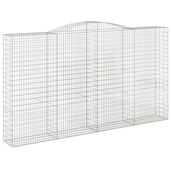 vidaXL Panier de gabions arqu&eacute; 400x50x220/240 cm Fer galvanis&eacute;