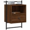 vidaXL Table de chevet murale ch&ecirc;ne brun 40x30x61 cm bois d'ing&eacute;nierie