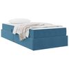vidaXL Lit avec rangement et matelas Bleu fonc&eacute; 90 x 190 cm Velours