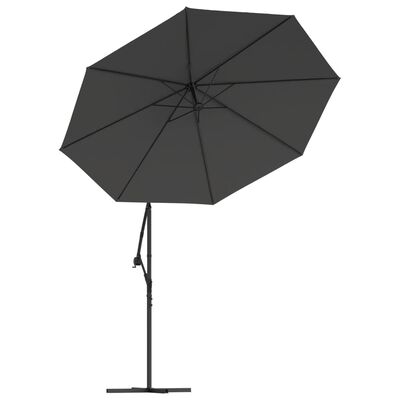 vidaXL Tissu de remplacement pour parasol déporté Anthracite 350 cm