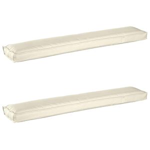 vidaXL Set de coussins de palette 2 pcs Cr&egrave;me 200 x 40 x 8 cm