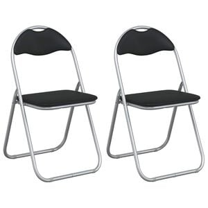 vidaXL Chaise pliante 2 pcs Noir et gris 48 x 43,5 x 81 cm Simili cuir