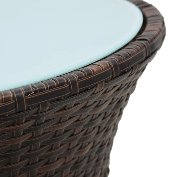 vidaXL Table d'appoint de jardin Forme tambour Marron R&eacute;sine tress&eacute;e