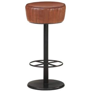 vidaXL Tabouret de bar Marron Cuir v&eacute;ritable