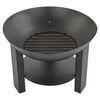 Practo Garden Bol &agrave; feu avec plaque &agrave; cendres noir