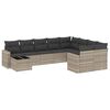 vidaXL Salon de jardin avec coussins 10 pcs gris clair r&eacute;sine tress&eacute;e