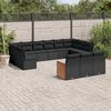 vidaXL Salon de jardin avec coussins 13 pcs noir r&eacute;sine tress&eacute;e