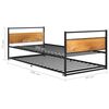 vidaXL Cadre de lit extensible sans matelas Noir M&eacute;tal 90x200 cm