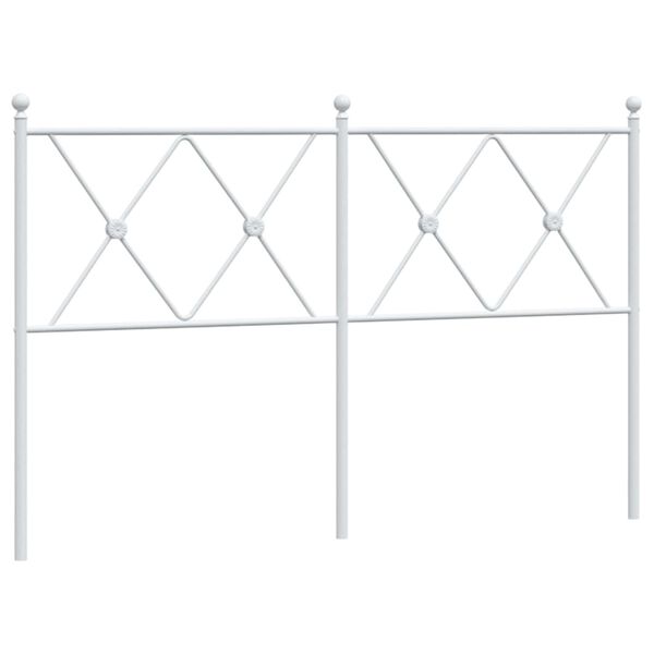 vidaXL T&ecirc;te de lit m&eacute;tal blanc 137 cm