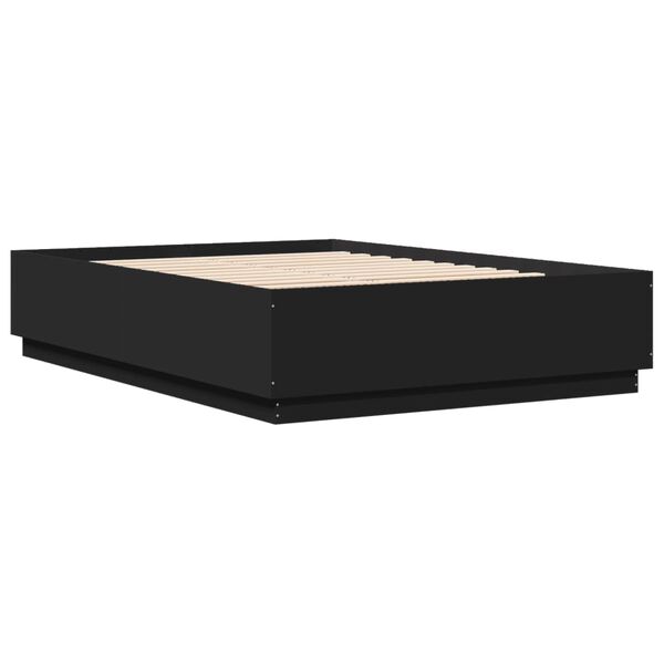 vidaXL Cadre de lit avec LED sans matelas noir 150x200 cm