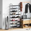 vidaXL Range-chaussures avec 8 &eacute;tag&egrave;res M&eacute;tal et Tissu non tiss&eacute; Noir