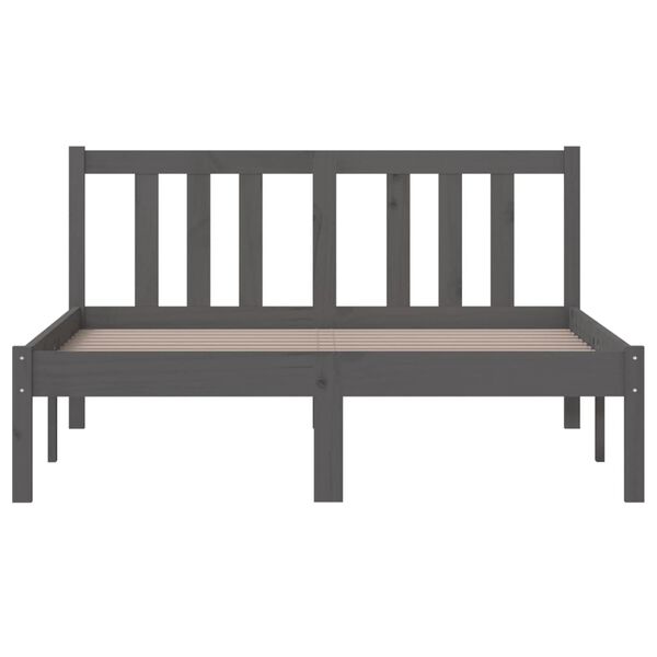 vidaXL Cadre de lit sans matelas gris bois massif 120x200 cm