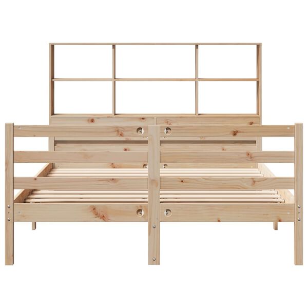vidaXL Lit biblioth&egrave;que sans matelas 140x200 cm bois massif de pin