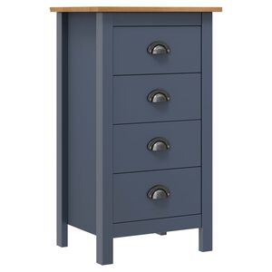 vidaXL Buffet Hill Gris 46x35x80 cm Bois de pin solide