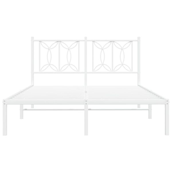 vidaXL Cadre de lit m&eacute;tal sans matelas et t&ecirc;te de lit blanc 140x200 cm