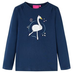 vidaXL T-shirt enfants &agrave; manches longues bleu marine 116