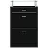 vidaXL Armoire &agrave; chaussures Noir 63x24x104 cm Bois d'ing&eacute;nierie