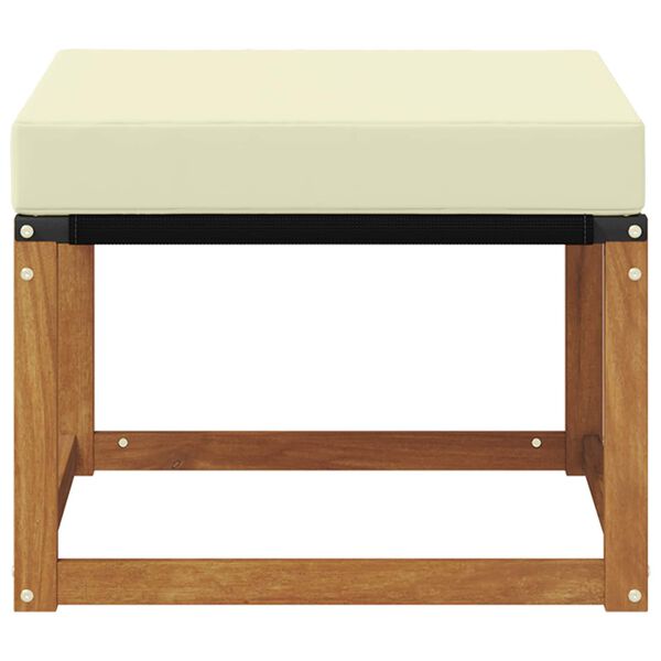 vidaXL Pouf d'Ext&eacute;rieur Bois d'acacia massif et tissu en textil&egrave;ne