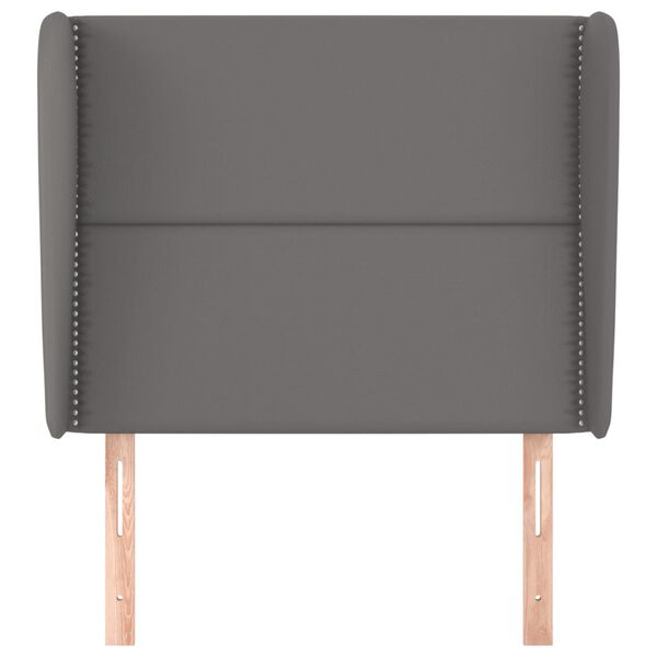vidaXL T&ecirc;te de lit avec oreilles Gris 103x23x118/128 cm Similicuir