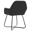 vidaXL Chaises &agrave; manger lot de 4 noir tissu
