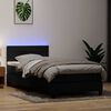 vidaXL Sommier &agrave; lattes de lit avec matelas et LED noir 90x210 cm velours