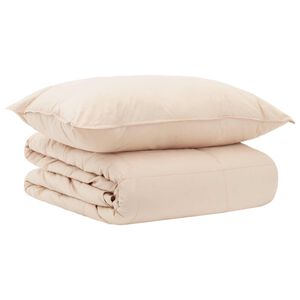 vidaXL Ensemble de Duvet 2 pc 135 x 200 cm Hiver 350 gsm Beige