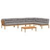 vidaXL Salon palette de jardin avec coussins 5pcs bois d'acacia massif