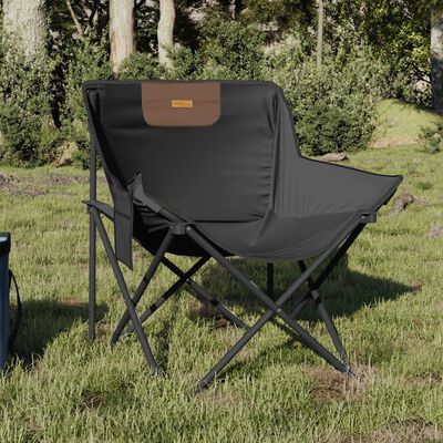 vidaXL Chaise de camping avec poche pliable lot de 2 noir