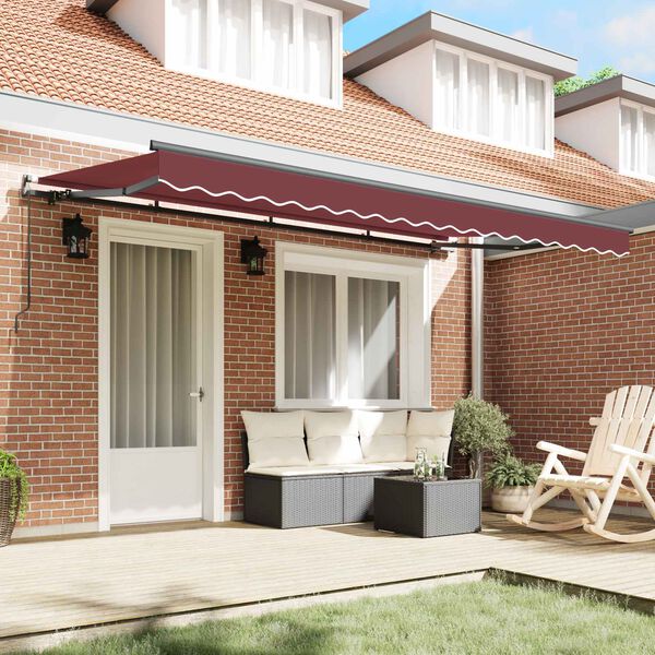 vidaXL Auvent R&eacute;tractable Bordeaux 350 x 200 cm tissu