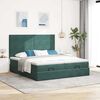 vidaXL Cadre de lit ottoman avec matelas vert fonc&eacute; 200x200 cm velours
