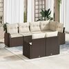vidaXL Ensemble de canap&eacute; de jardin Marron polyrotin