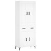 vidaXL Buffet haut Blanc 69,5x34x180 cm Bois d'ing&eacute;nierie
