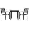 vidaXL Ensemble &agrave; manger de jardin 3 pcs noir textil&egrave;ne et acier
