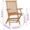 vidaXL Chaises de jardin et coussins vert lot de 4 Bois de teck massif