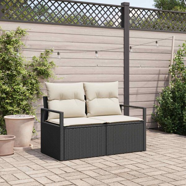 vidaXL Canap&eacute; de jardin avec coussin 120 x 62 x 69 cm polyrotin