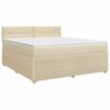 vidaXL Lit boxspring avec matelas Cr&egrave;me 140 x 200 cm Tissu