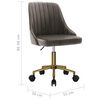vidaXL Chaises pivotantes &agrave; manger lot de 4 gris fonc&eacute; velours