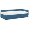 vidaXL Cadre de lit d'angle avec matelas Autre 2 pcs Bleu Velours